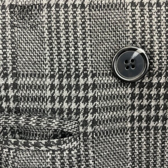 Love Tree / Double Breasted Plaid Blazer / Plaid Grey Black / Size S - Picture 6 of 6